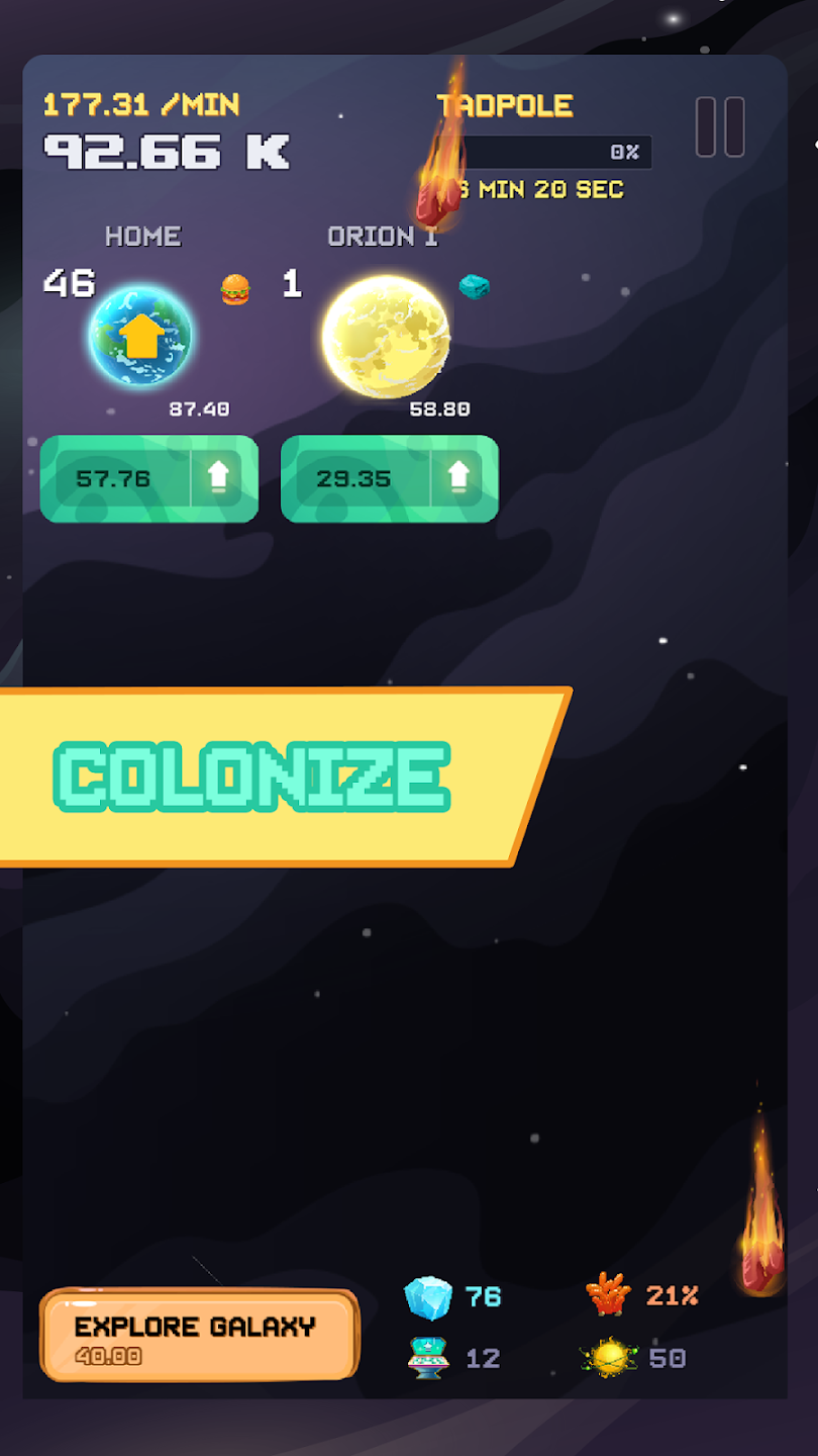 Game scene from Galactic Gains