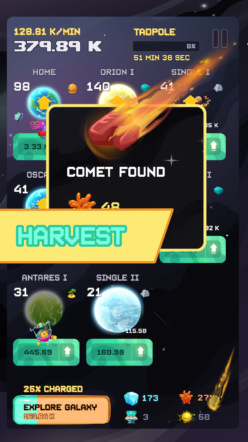 Game scene from Galactic Gains